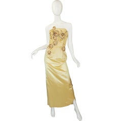 Vintage 1950s Rare Silk Beaded Philip Hulitar Gown
