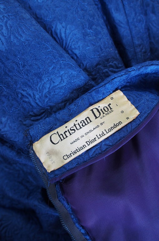 1950s Christian Dior London Silk Brocade Dress 6