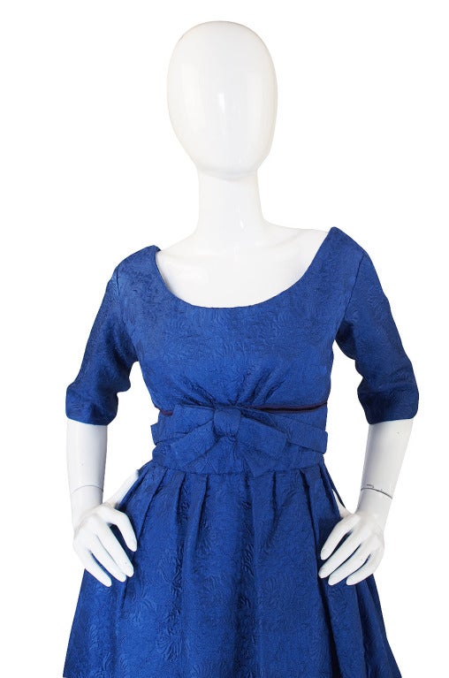 1950s Christian Dior London Silk Brocade Dress In Excellent Condition In Rockwood, ON