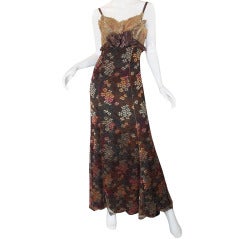 1980s Christian LaCroix Golden Lace Gown 11