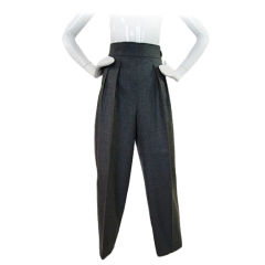 1980s YSL Gray Flannel Pants