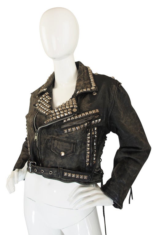 Women's 1970s Motorcross Studded Leather Jacket