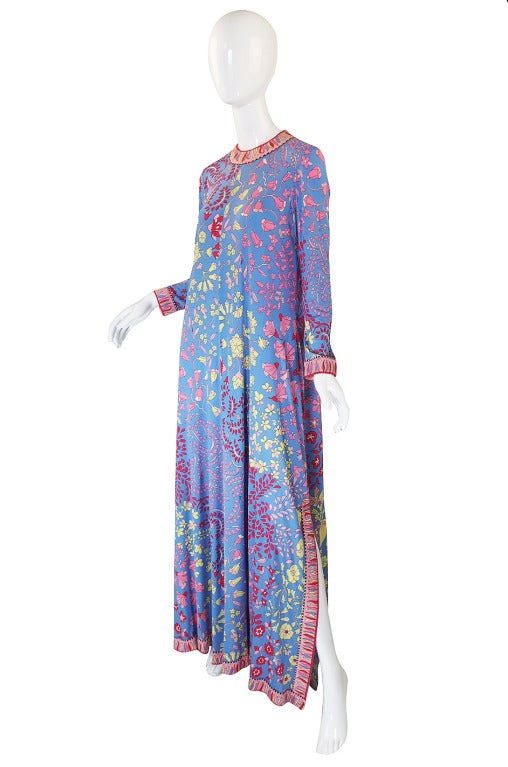 1970s Silk Jersey Bessi Caftan Dress at 1stDibs