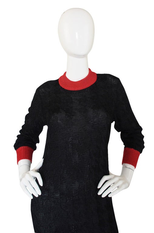 1970s Black & Red Missoni Knit Dress In Excellent Condition For Sale In Rockwood, ON