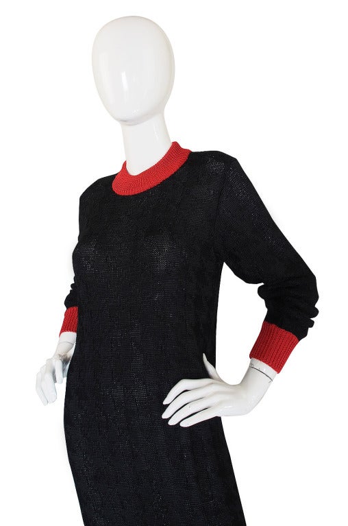 Women's 1970s Black & Red Missoni Knit Dress For Sale