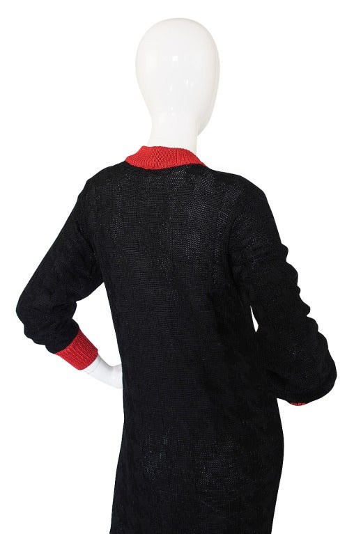 1970s Black & Red Missoni Knit Dress For Sale 1