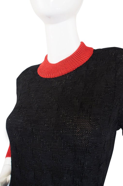 1970s Black & Red Missoni Knit Dress For Sale 2