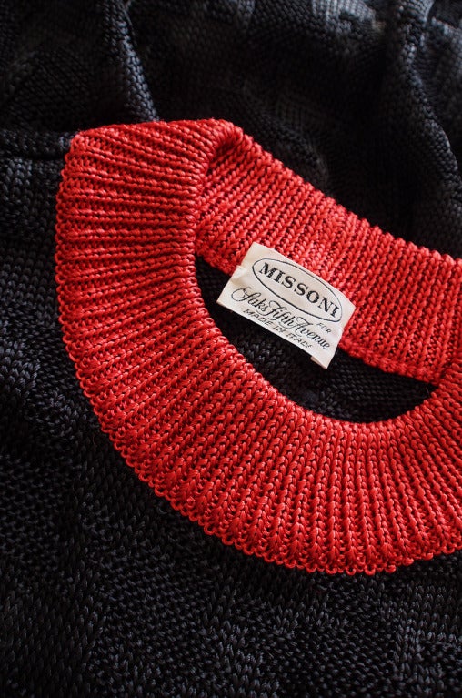 1970s Black & Red Missoni Knit Dress For Sale 3