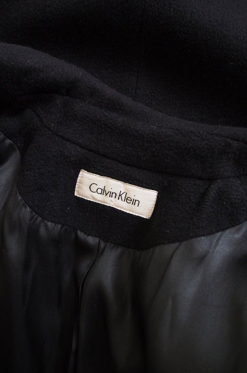 1990s Calvin Klein Minimalist Wool Coat For Sale 3