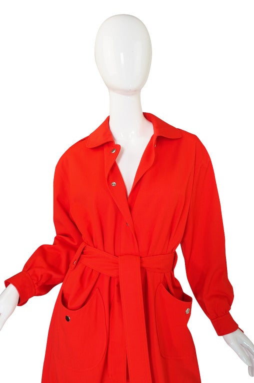 Women's 1960s Red Andre Courreges Trench Coat For Sale