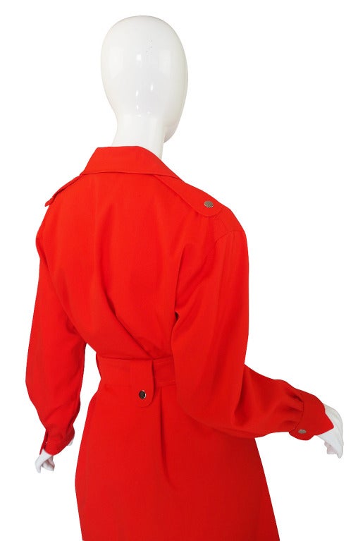 1960s Red Andre Courreges Trench Coat For Sale 2