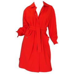 1960s Red Andre Courreges Trench Coat