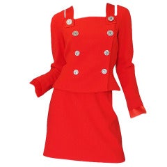 Documented S/S 1994 Gianni Versace Couture Red Military Suit 9