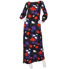 1970s Floral Yves Saint Laurent Maxi Dress