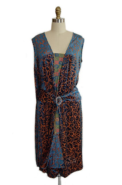 1920s Silk Devore Flapper Dress 2