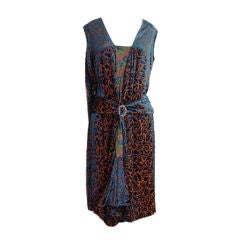 1920s Silk Devore Flapper Dress