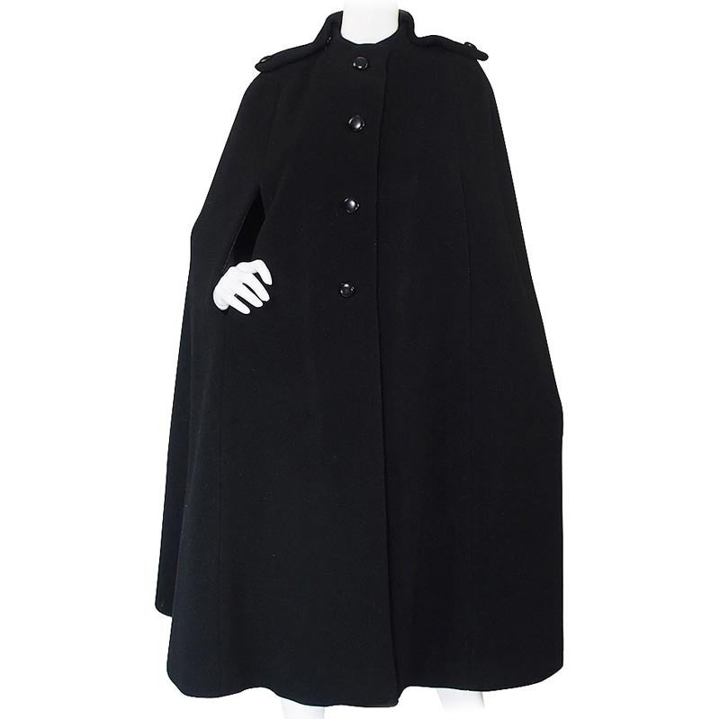 1970s Military Detailed Trigere Wool Cape For Sale at 1stDibs