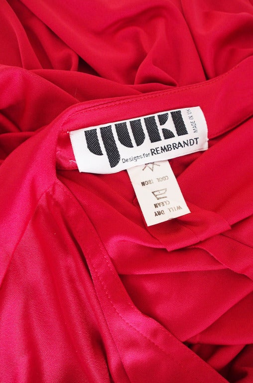 1970s Rare Red Yuki Caftan Gown 4
