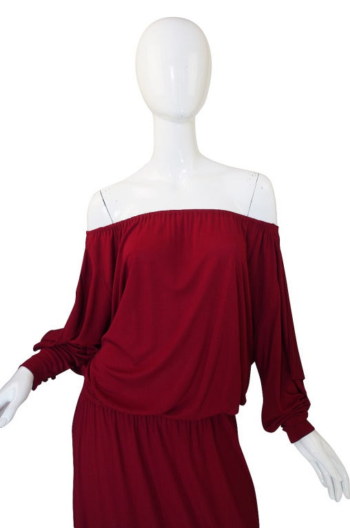 Women's 1970s Numbered Christian Dior Off Shoulder Dress
