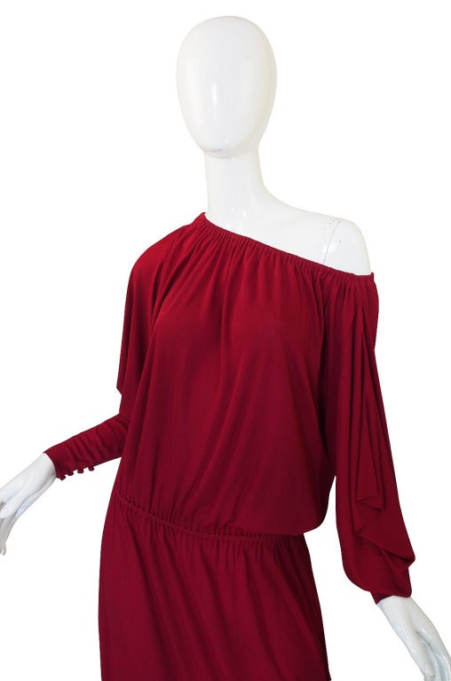 1970s Numbered Christian Dior Off Shoulder Dress 3