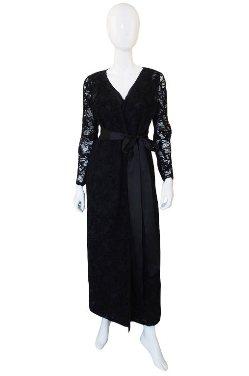 Women's 1970s Givenchy Silk Dress & Lace Overlay For Sale