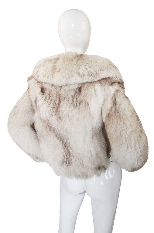 1960s Silver Fox Fur & Leather Galanos Jacket In Excellent Condition In Rockwood, ON