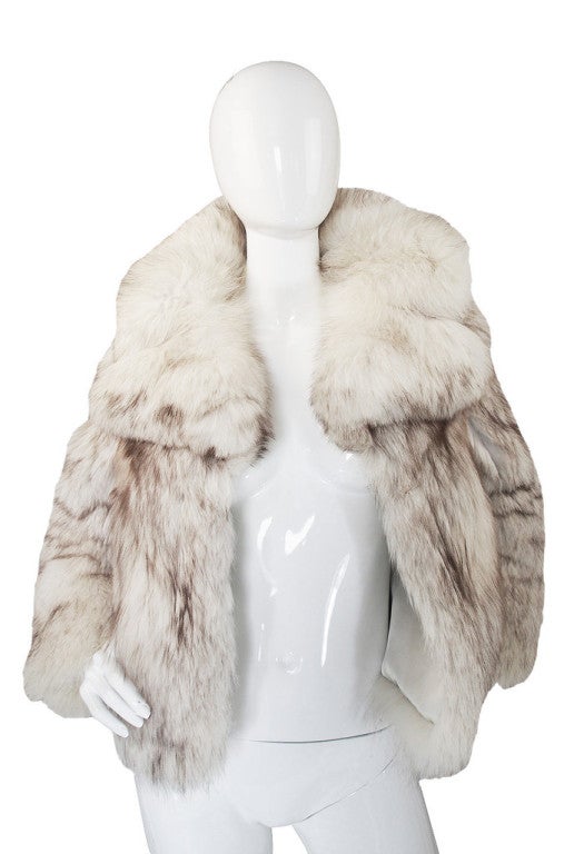 1960s Silver Fox Fur and Leather Galanos Jacket at 1stDibs