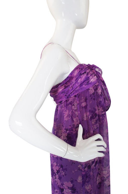 1970s Givenchy Purple Silk Chiffon Gown For Sale 3