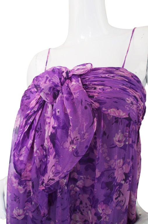 1970s Givenchy Purple Silk Chiffon Gown For Sale 4