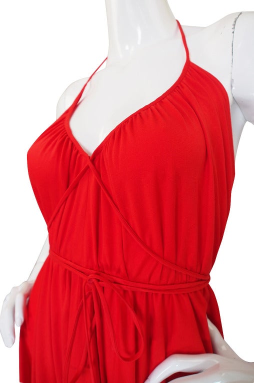 1978 Collection Rare Backless Red Halston Dress 2