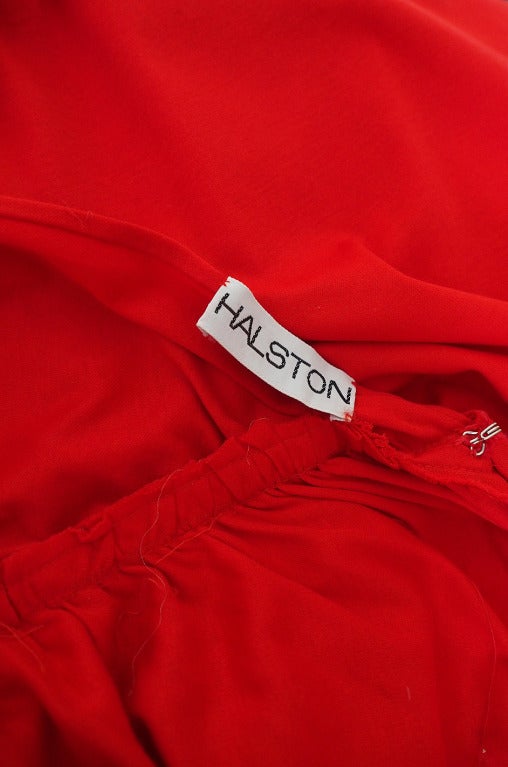1978 Collection Rare Backless Red Halston Dress 4
