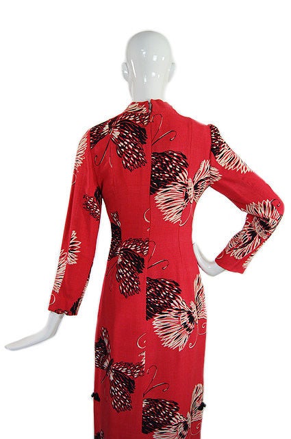 1960s Cheongsam Butterfly Dress For Sale 3