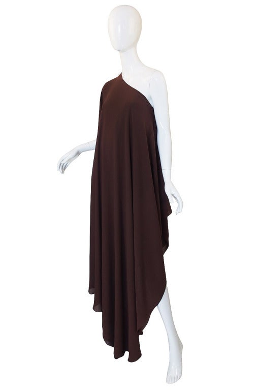 Black Rare 1970s Silk Grecian Jacqueline de Ribes Gown