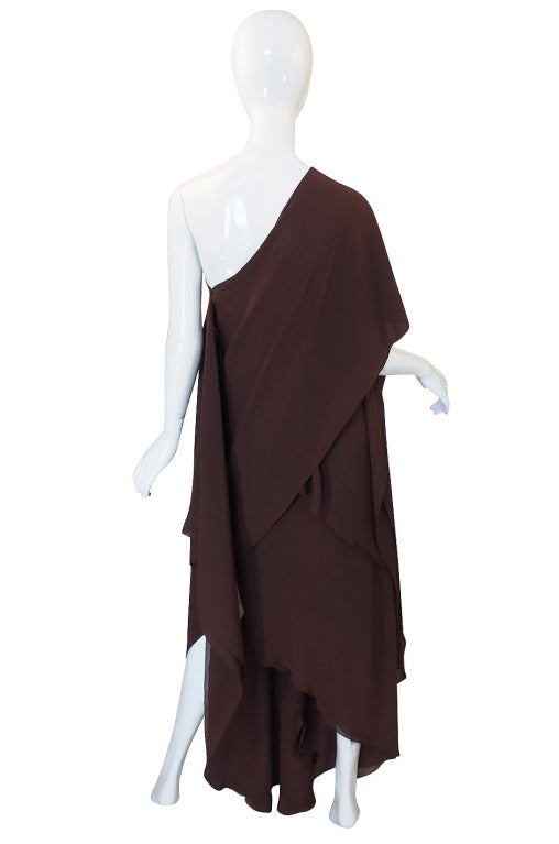 Rare 1970s Silk Grecian Jacqueline de Ribes Gown In Excellent Condition In Rockwood, ON