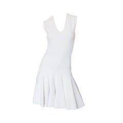 Recent Azzedine Alaia White Skater Skirt Dress