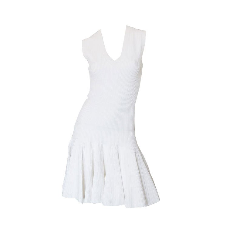 Recent Azzedine Alaia White Skater Skirt Dress For Sale