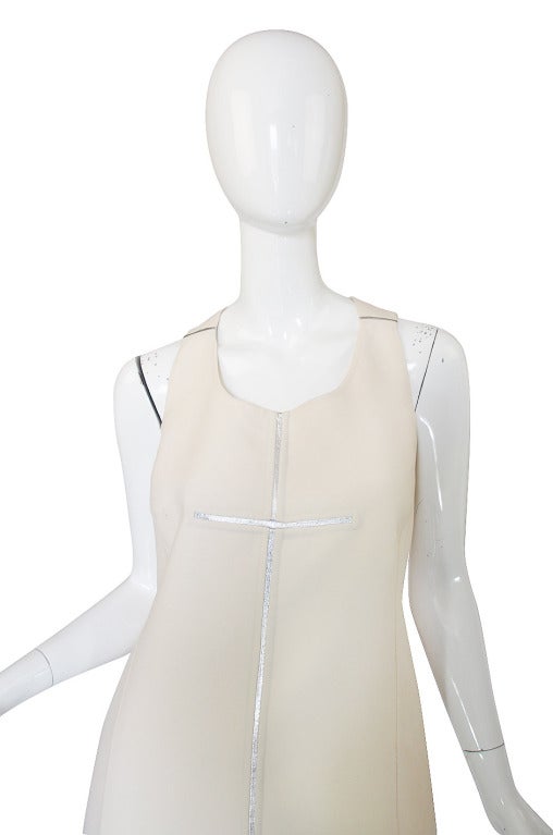 Recent Chado Ralph Rucci Silver & White Dress In Excellent Condition For Sale In Rockwood, ON