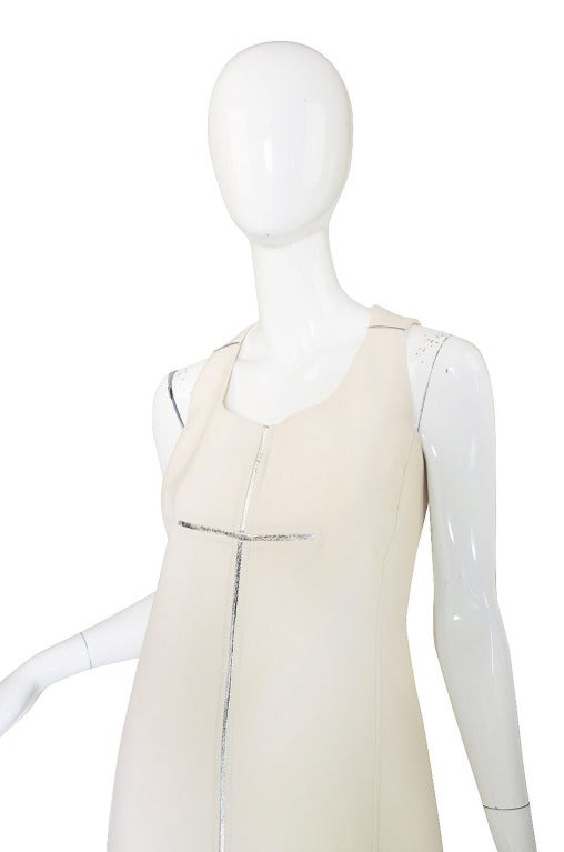 Women's Recent Chado Ralph Rucci Silver & White Dress For Sale