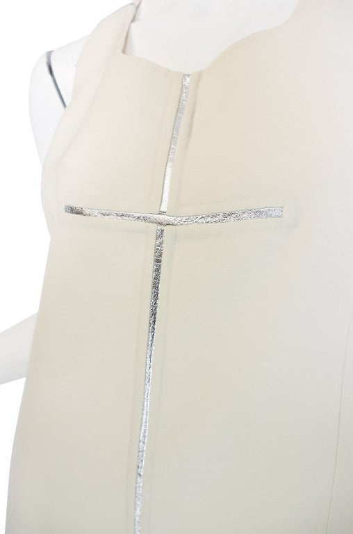 Recent Chado Ralph Rucci Silver & White Dress For Sale 2