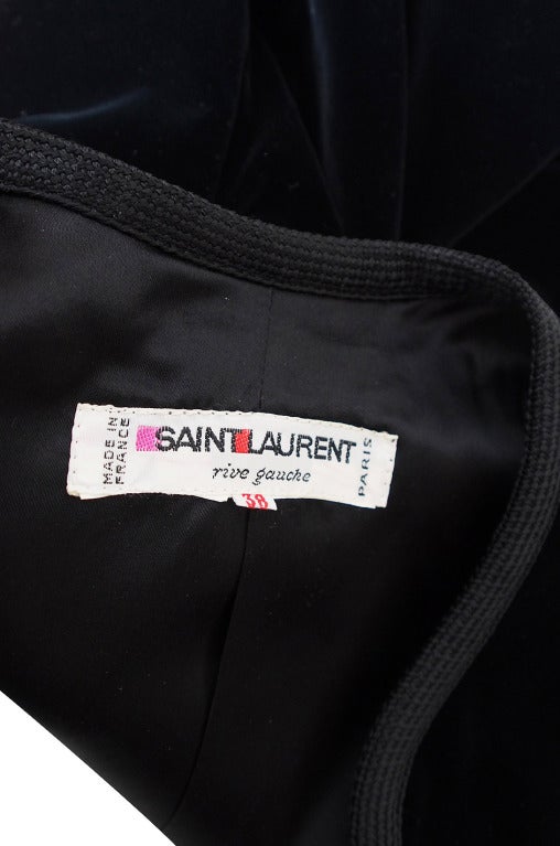 1970s Yves Saint Laurent Velvet Crop Jacket 1