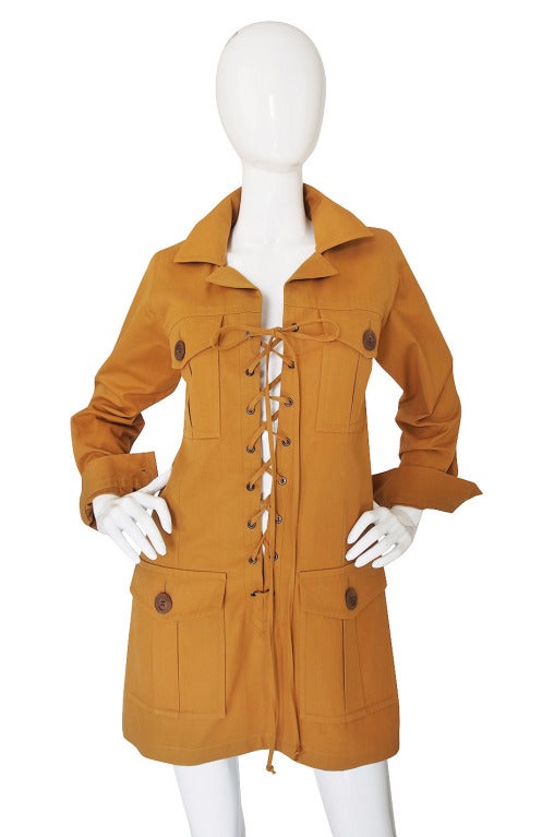1980s Yves Saint Laurent Safari Tunic Dress In Excellent Condition In Rockwood, ON