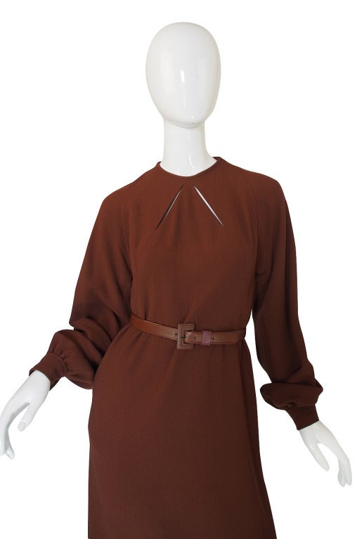 1960s James Galanos Cut Out Neck Dress In Excellent Condition In Rockwood, ON