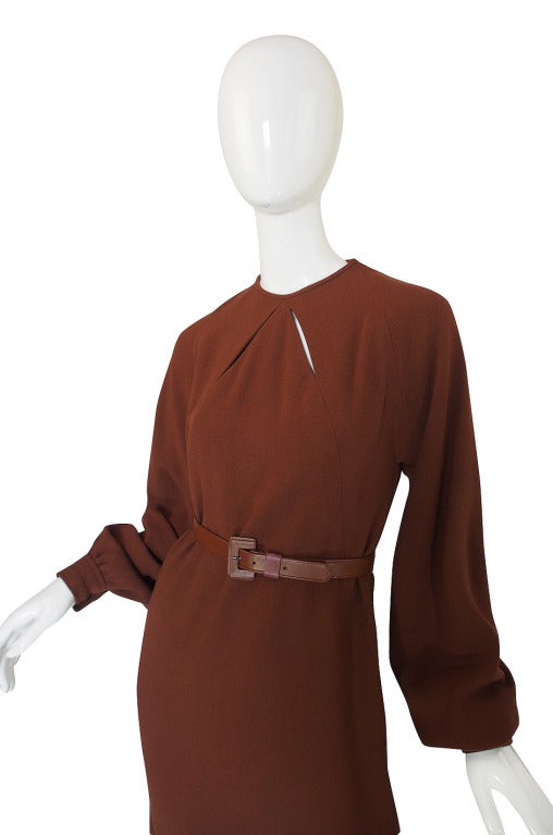 Women's 1960s James Galanos Cut Out Neck Dress