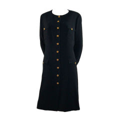 1990s Chanel Cabochon Buttoned Coat or Dress