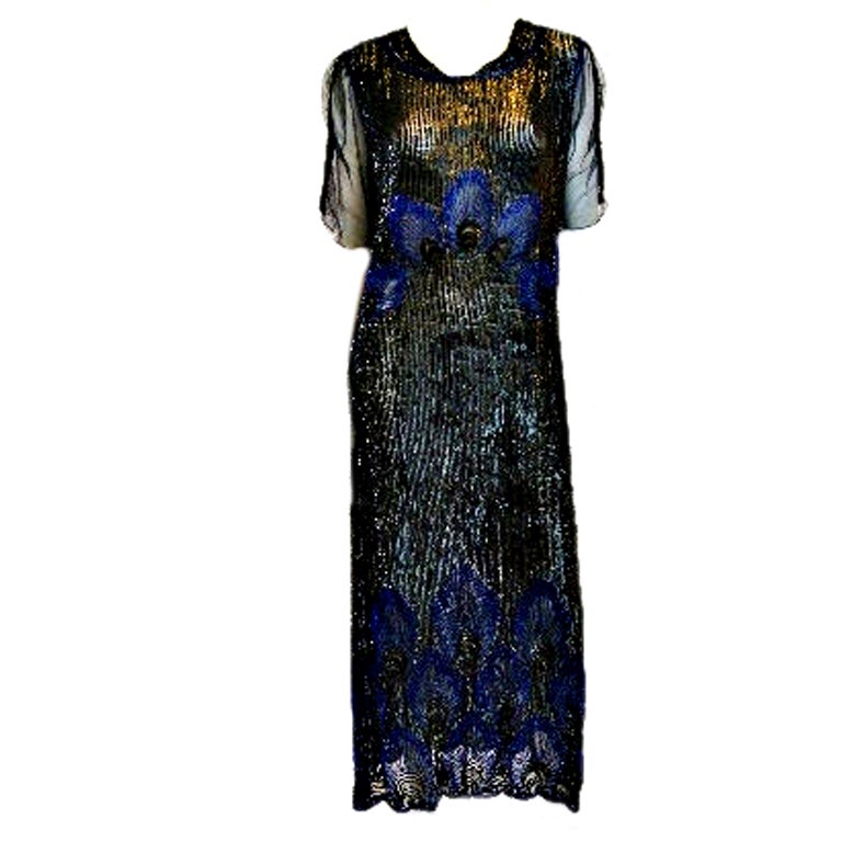Peacock flapper dress