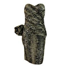 1980s Vicky Tiel Couture Snakeskin Dress