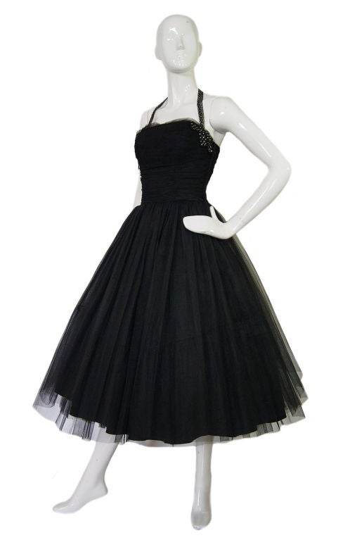 1950s Tulle & Rhinestone Cupcake Dress