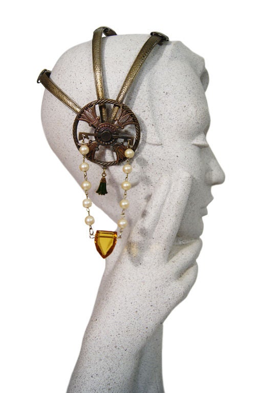 1920s Brass Tone Flapper Head Piece 2