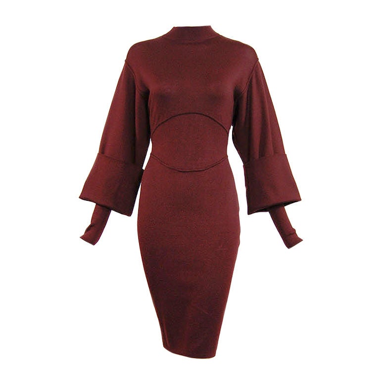 1990s Amazing Sleeved Alaia Knit Dress