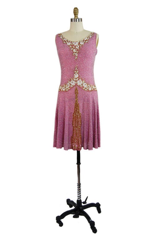 1920s French Label Fully Beaded Flapper Dress 6